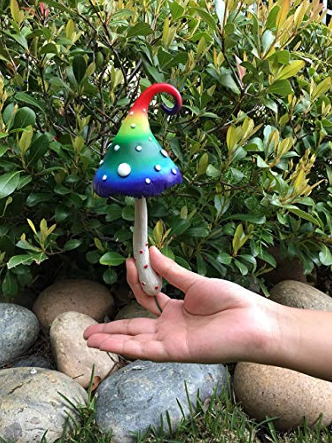 Enchanted Rainbow Miniature Mushroom for a Miniature Fairy Garden or Lawn Gnomes Fairy Garden Accessory Gnome 