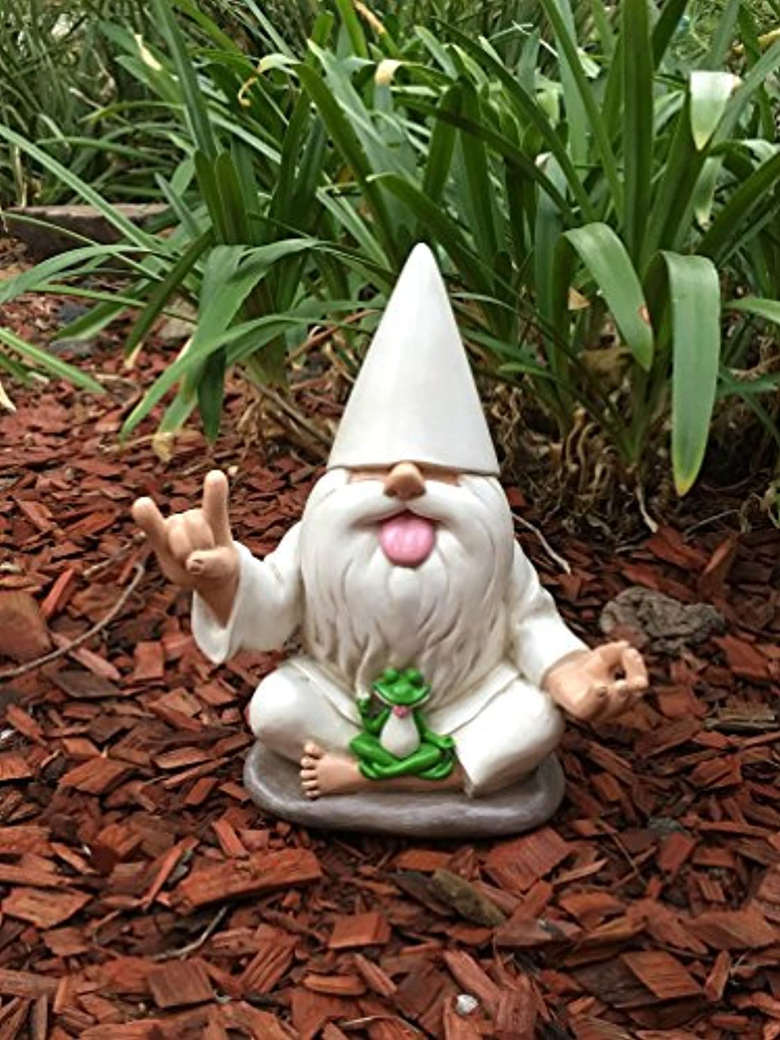 Rocker Gnome George with Zen Frog - Fairies and Gnomes miniature ...